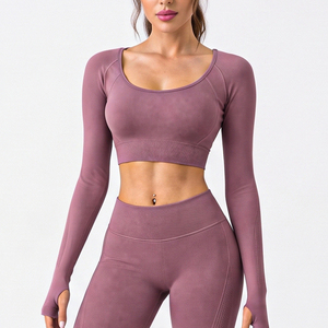 Top Deportivo de Yoga Personalizado de Alta Calidad, Transpirable, para Mujer, Manga Larga, Ajustado, para Gimnasio, Fitness y Deportes - Product Image 4
