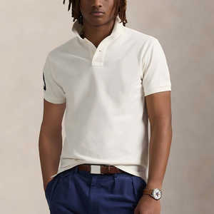 Polo Homme Vert & Blanc avec Patch Signature sur la Manche 2026 Coupe Athlétique Classique Manches Courtes Collection Vêtements de Sport HD - Product Image 6