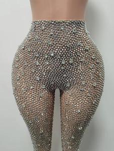Leggings sexy pour femmes en polyester extensible tricoté sans couture respirant à taille haute et longueur intégrale Printemps/Automne - Product Image 5