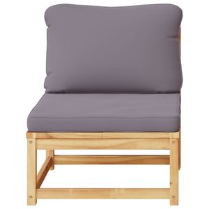 Sofá de jardín individual de madera maciza de acacia gris oscuro con poliéster y espuma, duradero y elegante - Product Image 4