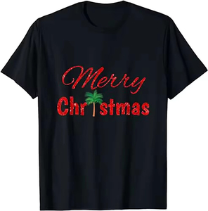 T-shirts formels unisexes personnalisés respirants et écologiques pour adultes, vente en gros, impression 3D, col rond, manches courtes, impression numérique, Noël - Product Image 4