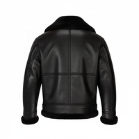 Nouvelle veste en cuir shearling B3 pour homme 2025, style RAF, veste bomber aviateur de haute qualité avec manches longues en tissu toile pour l'hiver