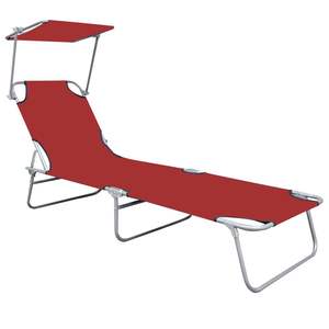 Chaise longue standard en aluminium thermolaqué rouge - Product Image 2
