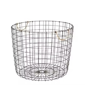 Panier à fruits moderne en fil métallique, grand panier de rangement rond en maille métallique avec poignées latérales pour la maison et la cuisine - Product Image 1