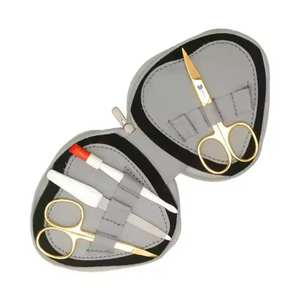 Kit de manucure et pédicure professionnel en acier inoxydable plaqué, avec logo personnalisé, comprenant un repousse-cuticules et un coupe-ongles durables - Product Image 4