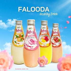 Meilleur produit : Lait aux fruits Falooda saveur rose, bouteille en verre 290ml, boissons, jus de fruits, boissons fraîches, Vietnam - Product Image 6