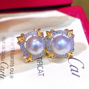 9.5-10 Freshwater Edison <b>Pearl</b> <b>Earrings</b> Natural Pure Silver with Strong Light and Micro Flaws Fine Stud Design - Product Image 1