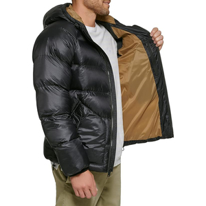 Womens Hooded Quilted Winter Coat With Front Zipper And Puffer Design Details - Product Image 2