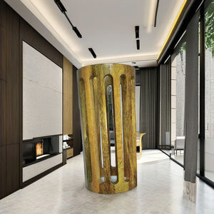 Pantalla de Lámpara Decorativa Rústica Cilíndrica de Madera Maciza Hecha a Mano con Acabado Natural para Decoración del Hogar, Dormitorio, Iluminación de Bodas - Product Image 1