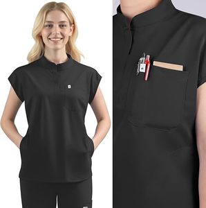 ชุดสครับสำหรับผู้หญิง ชุดยูนิฟอร์มพยาบาล เสื้อสครับกันยับ กางเกงจ็อกเกอร์ 11 กระเป๋า ผ้าสี่ทิศทางยืดได้ ชุดทำงาน - Product Image 6