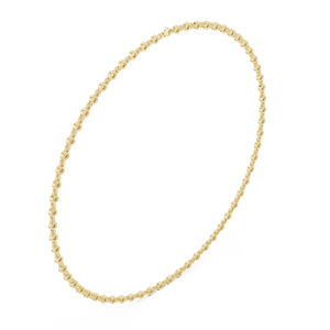 Collier classique en or jaune avec diamants ronds cultivés en laboratoire |   Collier élégant en bijoux fins pour femme, cadeau - Product Image 3
