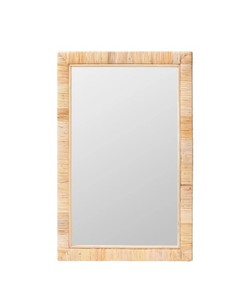 Bohemian Handwoven Rattan <b>Wall</b> <b>Mirror</b> Rectangular Decorative Wooden Frame <b>Mirror</b> <b>for</b> Bedroom Bathroom Home Decor from Vietnam - Product Image 1