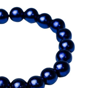 Blue Pearl Beaded <b>Bracelet</b> with Metal Charm <b>Stretch</b> Wrist <b>Bracelet</b> Fashion Jewelry Accessory for Women Everyday Gift Wear - Product Image 2