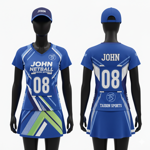 Jersey de Netball para Mujer al Mejor Precio, 180 GSM, Micro Interlock, Poliéster, Azul Marino, Verde Neón, Blanco, Panel Angular, Logotipo Sublimado - Product Image 2