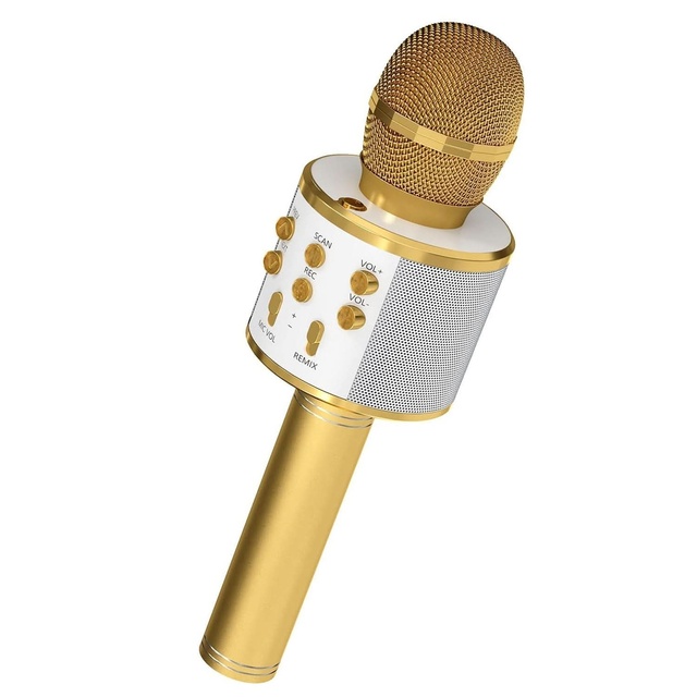 5 Core Wireless Karaoke Microphone with Built-in Speaker Bluetooth Portable Metal & Plastic