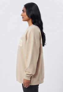 Sweat-shirt surdimensionné pour femme en molleton de coton épais, idéal pour l'hiver, avec broderie chenille - Product Image 4