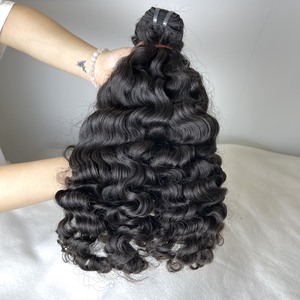 Meilleure vente!!! Cheveux vietnamiens bruts extensions de cheveux humains gros cheveux bouclés ondulés birmans couleur naturelle non traitée double dessiné - Product Image 3