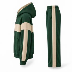Conjunto Deportivo Unisex de Alta Calidad, Ecológico, con Bloques de Color, Sudadera con Capucha, Cintura Elástica, Manga Larga, Pantalones Cómodos - Product Image 4