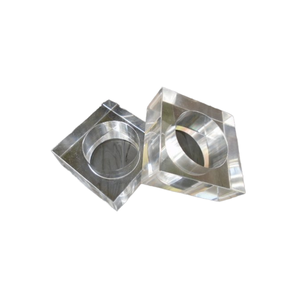 Square Clear Acrylic Classic <b>Indian</b> Napkin <b>Rings</b> for Weddings - Product Image 1