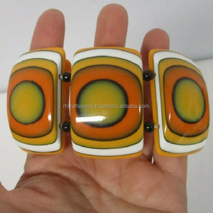 Venta al por mayor de lujo de moda de fiesta brazalete grueso transparente resina brazaletes mujeres joyería de colores de la India por RF Crafts - Product Image 6