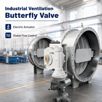 Vanne papillon électrique robuste à raccordement à brides, personnalisable pour les systèmes d'évacuation de ventilation industrielle - Marque JIAHE