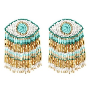 Pendientes de cuentas estilo bohemio, joyería unisex, color personalizado, modernos, con certificación IGI, bordado de lujo para fiestas - Product Image 5