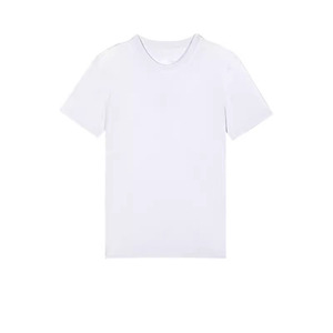 T-shirt décontracté à manches courtes avec logo personnalisé OEM pour hommes et femmes, en coton à fibres longues, anti-salissure, printemps, pur coton - Product Image 1