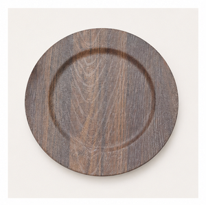 Assiettes de présentation rondes en plastique imitation bois rustique, en gros, pour mariages et fêtes, à prix raisonnable - Product Image 6