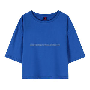 Vêtements de sport de rue, top blanc à manches courtes et col rond, t-shirt court avec logo personnalisé imprimé brodé, vente en gros, 100% coton - Product Image 5