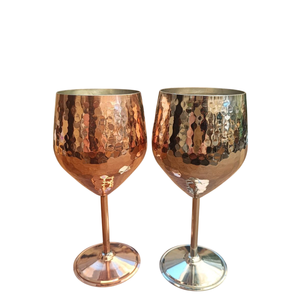 Copa de vino de latón hecha a mano con un diseño impresionante y acabado en cobre para el hogar, hoteles, bares, flauta para champán, vaso para beber. - Product Image 6