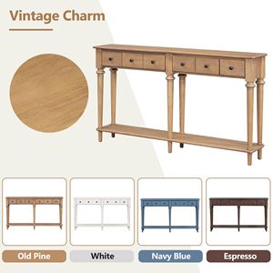 Consolle retrò con 4 cassetti e ripiano aperto per ingressi, soggiorni e corridoi - Product Image 5