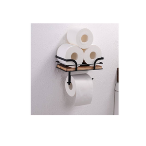 Support mural en métal pour rouleau de papier toilette avec mini-boîte pour serviettes et support de rouleau de papier toilette de qualité supérieure - Product Image 2