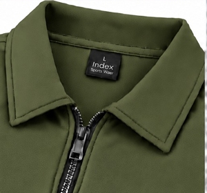 Polo de Manga Corta con Cierre para Hombre, Color Verde Oliva, Logotipo Bordado, Tejido de Punto de Secado Rápido, Estilo Deportivo - Product Image 5