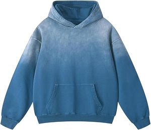 Sudadera con Capucha Oversize para Hombre, Estilo Acid Wash, Tejida, con Bolsillo Frontal, para Streetwear - Product Image 3