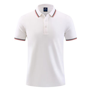 Polo en coton respirant blanc et noir de haute qualité personnalisé avec logo d'entreprise pour homme – Idéal pour la publicité et les activités décontractées - Product Image 5