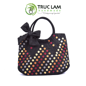 Bolso de Gamuza con Asa Redondeada y Lazo, Patrones de Puntos Cosidos a Mano, Bolso de Viaje, Patrón Personalizado Hecho a Mano, Precio de Fábrica - Product Image 3
