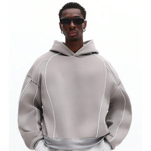Hoodie surdimensionné avec logo personnalisé pour hommes, en coton, pull-over, commande en gros, marque privée - Product Image 2