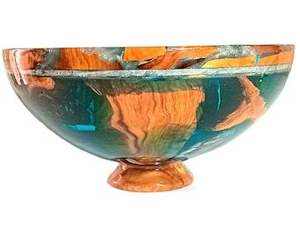 Bol élégant fait main en résine époxy sans BPA et en bois d'acacia pour servir des collations, présenter des fruits, arrangement de table élégant - Product Image 2