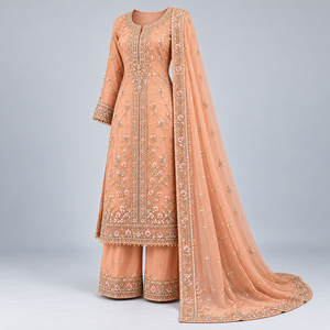 Vestido Mehndi Premium para Mujer con Bordado Elegante, Colores Ricos y Diseño Gracioso para Celebraciones de Boda y Vestidos Casuales - Product Image 5