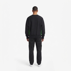 Sweat-shirt à col rond en mélange de coton, molleton à tissage inversé, coupe ample et carrée, motif écossais, streetwear, logo personnalisé sur le devant pour la génération Z, OEM - Product Image 2
