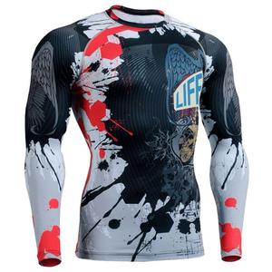 High Stretch <b>Boxing</b> Rash Guard Shirt Built With Men Long Sleeve MMA Rash Guard For Flexible Movement And Comfort - Product Image 4