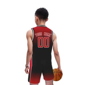 Custom Red Polyester <b>Basketball</b> Jersey Set <b>for</b> <b>Kids</b> Boys Girls Training Uniform Breathable Sports Shorts <b>Kit</b> Printed Team Name - Product Image 2