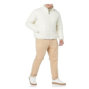 Best Quality Plus Size Men's Waterproof Breathable Puffer Jacket Full Sleeve Slim Fit <b>Covered</b> <b>Button</b> V-neck Gray Color Woven - Product Image 4