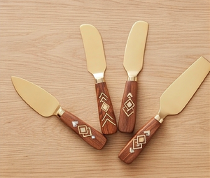 Wooden Handle Stainless Steel <b>Cheese</b> <b>Knife</b> <b>Set</b> Of 3 Eco-Friendly Dishwasher Safe For Restaurants Hotels And Resorts Use - Product Image 3