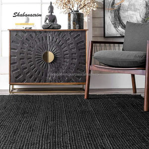 Différents modèles de tapis de jute noir personnalisé tapis de jute rectangle tressé à la main pour l'intérieur et l'extérieur de la maison d'Inde - Product Image 3