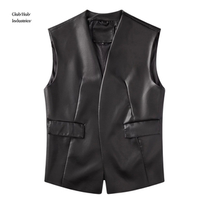 Chaleco de Motocicleta de Cuero Genuino para Hombre y Mujer, Chaleco de Cuero de Oveja de Primera Calidad, Chaleco de Motociclista Clásico, Cuero de Oveja Auténtico, Venta al Por Mayor, Unisex - Product Image 1