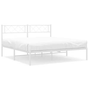 Cadre de lit en métal blanc 53,1 x 74,8 pouces, cadre de lit élégant et durable pour un sommeil confortable - Product Image 2