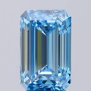 Diamantes cultivados en laboratorio Esmeralda 4.00 ct Azul intenso VVS2 - Product Image 3