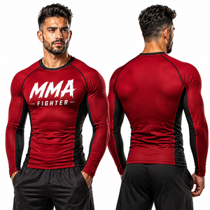 Maillot de compression personnalisé à manches longues pour combattants MMA, Jiu Jitsu, BJJ, grappling, entraînement sportif haute performance - Product Image 1