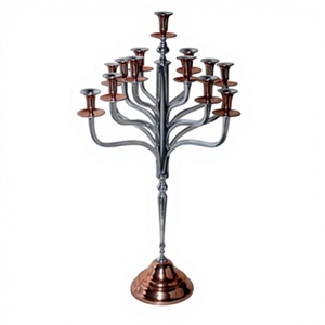 13 Head 100 Cm Foldable Copper Silver Metal Candelabras Multihued Handmade Eco-Friendly Durable Wedding Party Decoration Direct - Product Image 1